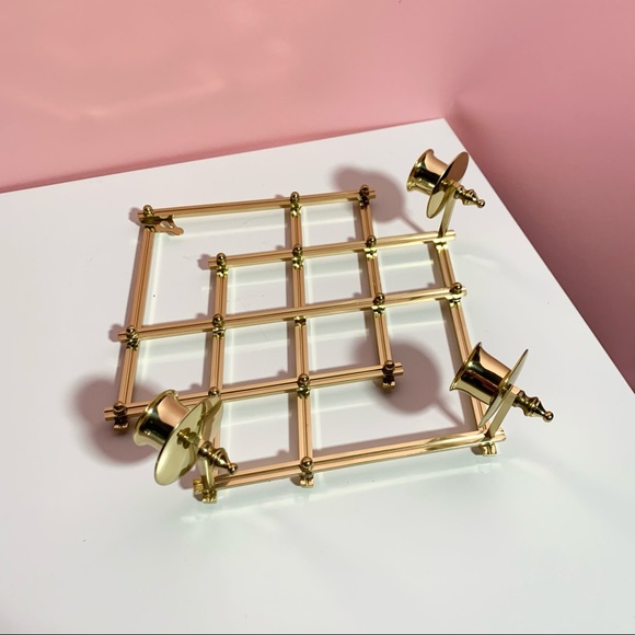 Gold candlestick holder